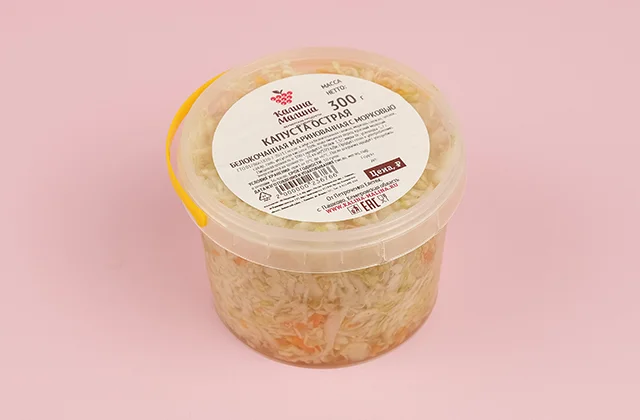 Капуста маринованная с морковью, острая